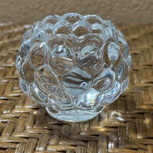 Mikasa Clear Glass Bubble Tea Light Candle Holder 2 1/2" Tall